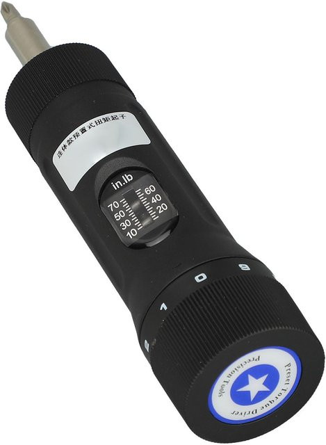 Einstellbarer Drehmomentschraubendreher mit 1/4 Zoll Aufnahme, Drehmomentbereich 10-70 in-lb, Schwarz - Bild 1