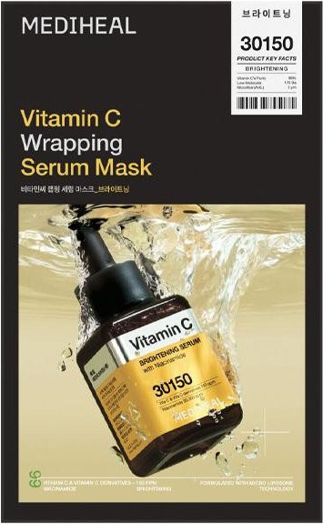 MEDIHEAL Vitamin C Wrapping Serum Mask, 25 ml, 10 Stück - Bild 1