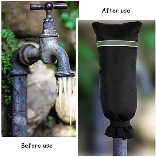 Frostschutz-Abdeckung für Garten-Wasserhähne von Dreaminglight in Schwarz, isolierte Wasserhahn-Schutzhülle für den Winter - Bild 1