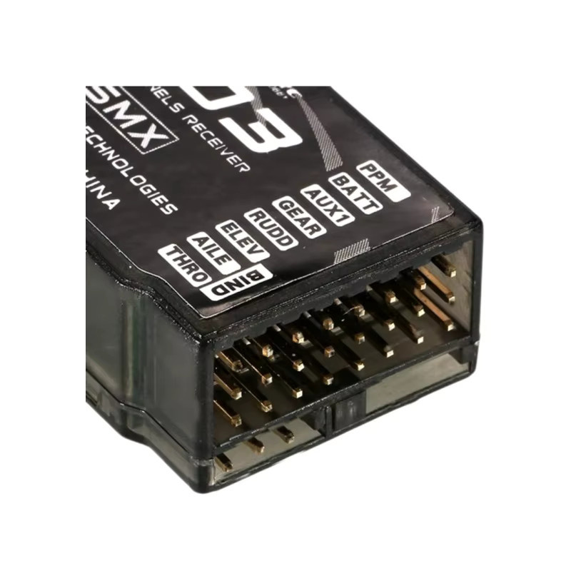Spektrum DSMX DSM2 6CH 2,4G PPM Empfänger in Schwarz für RC Flugzeuge, Drohnen und FPV-Systeme kompatibel mit NX8, DX6i, DX7, DX8, DSX9 und MKron S603 JR Sendern - Bild 1