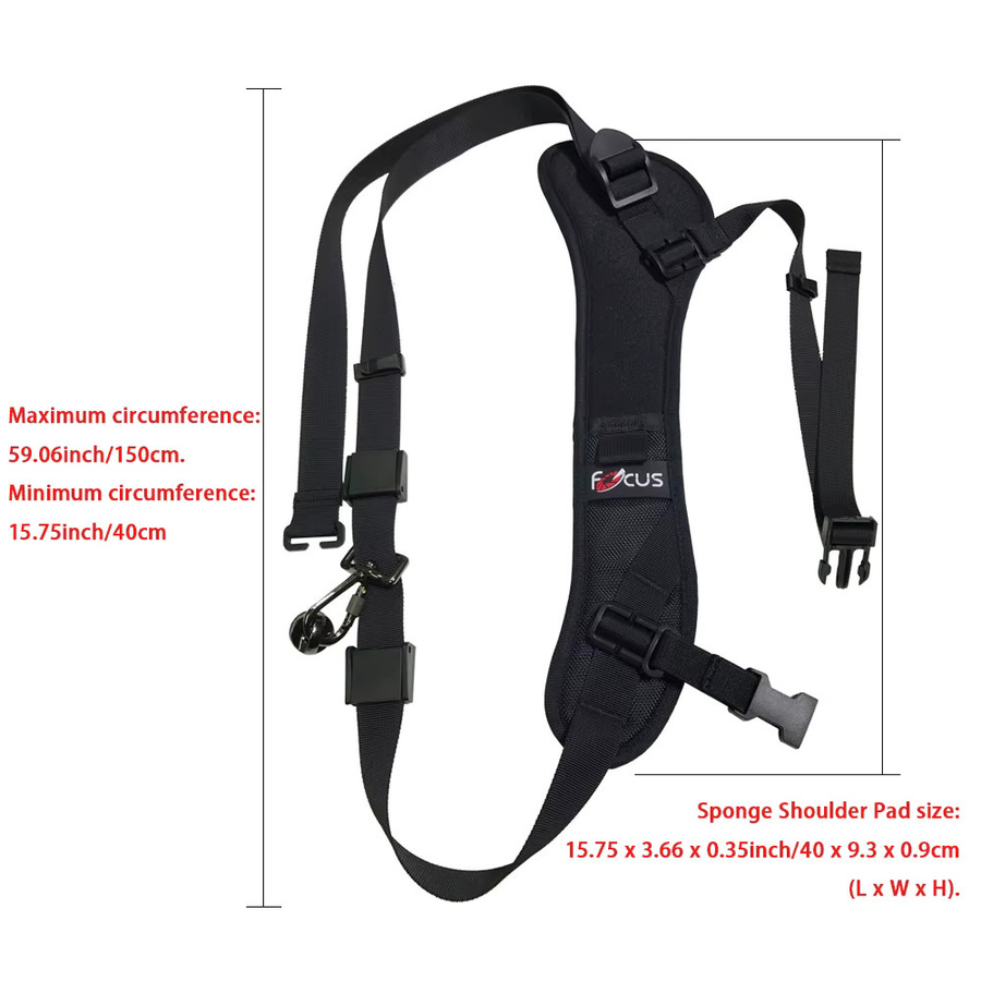 Tragbarer Kamera-Schultergurt von zhnuwie in Schwarz, verstellbarer Sling-Neck-Strap für Nikon und Canon - Bild 2