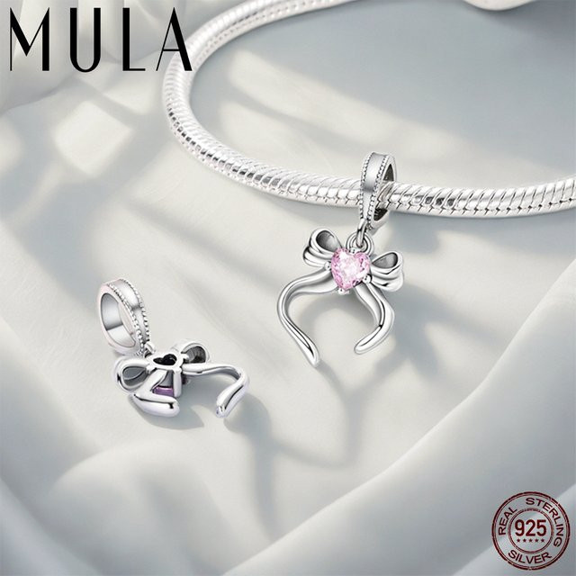 MULA Charm Armband, Schmetterling Knoten Herz, Silber, Damen - Bild 1