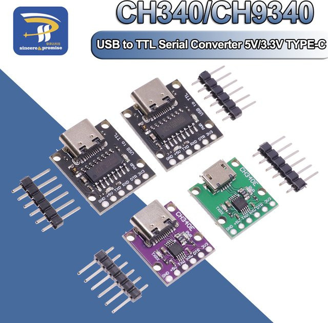 CH340E MSOP10 USB zu TTL Serial Converter mit USB-C Interface für Arduino Pro Mini, 5V/3,3V Alternative zu CH340G Modul - Bild 1