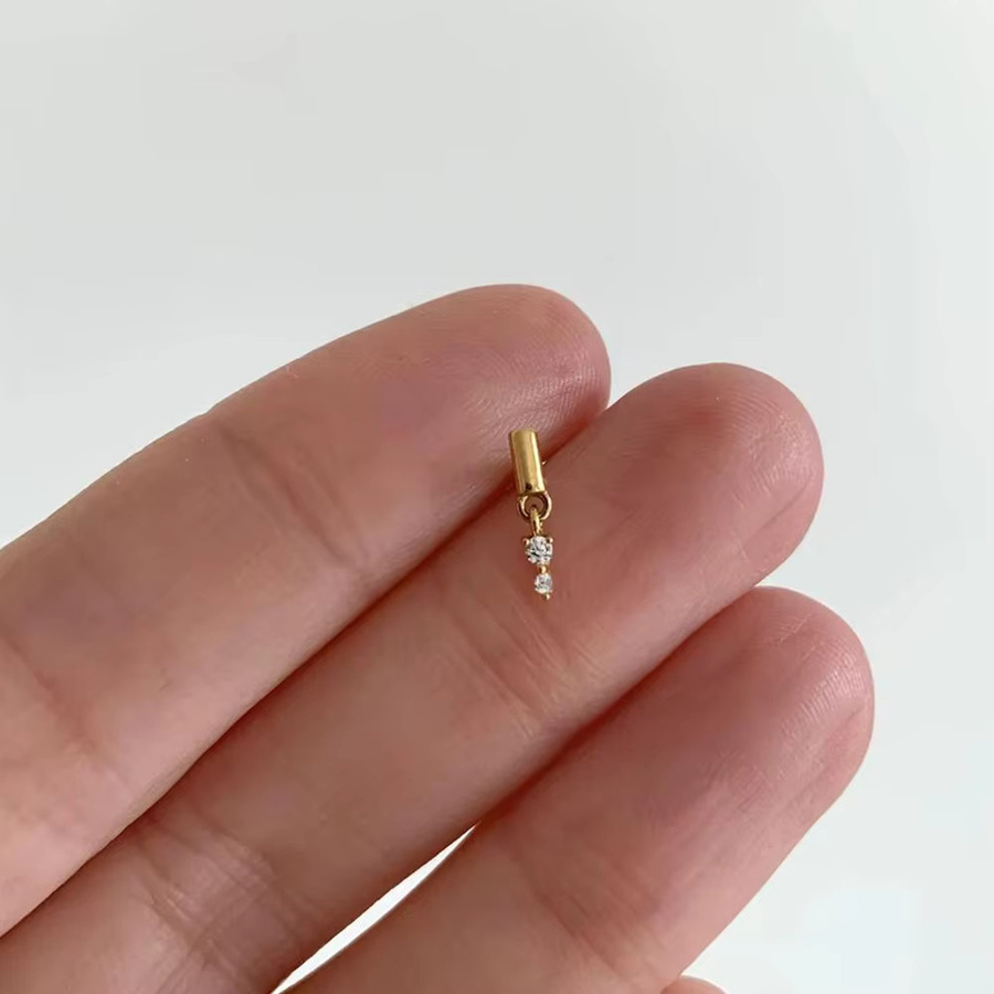 AIDE Piercing-Ohrringe 925 Silber, Zirkonia, Damen - Bild 2
