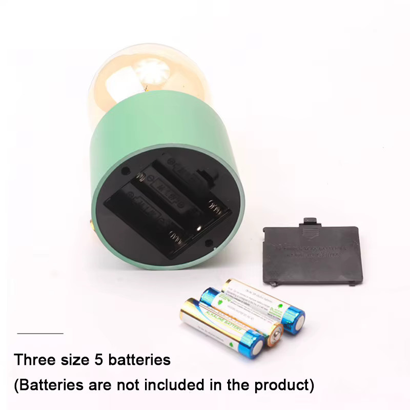 Retro LED Nachtlicht in Glühbirnenform mit warmweißem Licht, batteriebetrieben für Babyzimmer, Schlafzimmer und Büro - Bild 5