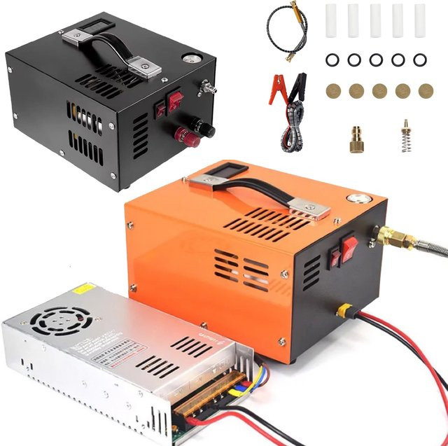 OWJHE Luftkompressor PCP-Pumpe 300W in Orange für Jagd, Tauchen und Reifenfüllung (12V DC/220V, 4500Psi, 30Mbar) - Bild 1