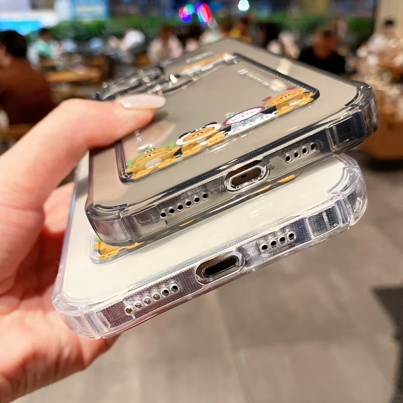 Stoßfeste TPU-Telefonhülle mit Kartenhalter und süßem Katzenmotiv für Apple iPhone, transparent - Bild 5