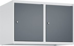 C+P Aufsatzschrank 7035/7016 aus Stahl mit Zylinderschloss und 2 Abteilen, B/T/H: 80 x 50 x 50 cm, Lichtgrau/Anthrazitgrau - Bild 1