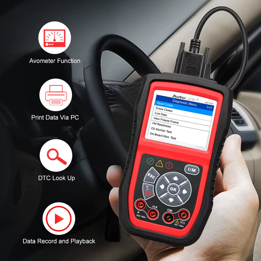 Autel AL539B Elektrischer Batterietester für 12-Volt-Batterien EOBD OBD2 Scanner in Schwarz - Bild 4