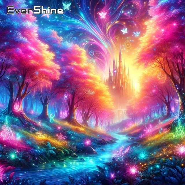 Evershine Diamant-Mosaik Flusslandschaft, DIY-Bastelset, Natur - Bild 1