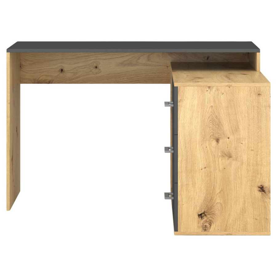 Schreibtisch KURT von WIPMEB in Eiche Artisan Nachbildung, Anthrazit und Braun, mit Schubladenelement, B/H/T: 120 x 75,4 x 122 cm - Bild 2