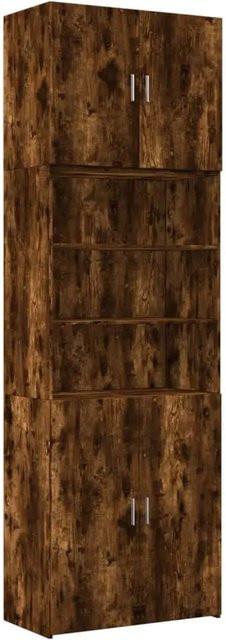 vidaXL Highboard Räuchereiche in Braun mit Türen und offenen Regalfächern, B/T/H: 80 x 42,5 x 249 cm - Bild 1