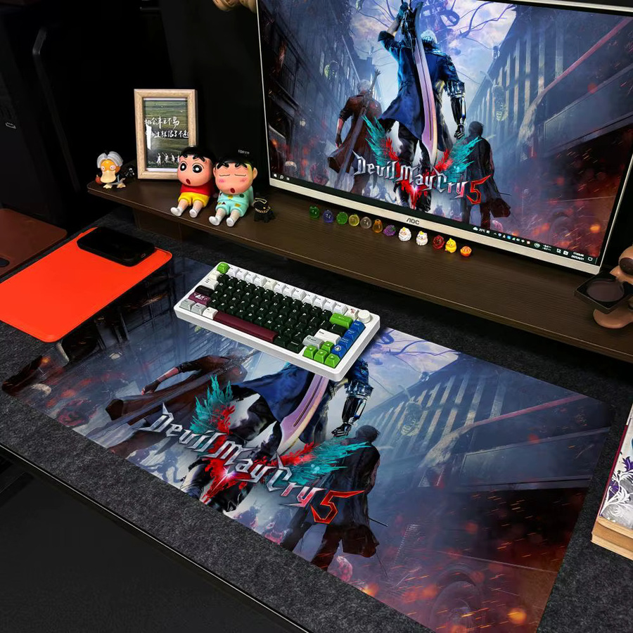 D-Devil May C-Cry 5 XXL Mauspad in Schwarz und Multicolour, rutschfeste Gamer-Schreibtischunterlage mit HD-Art-Design, B/T: 90 x 40 cm - Bild 2