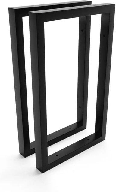 HEVVA Waschtischhalterung REUSS 2er Set Schwarz matt aus Stahl, Tiefe: 25 cm - Bild 1