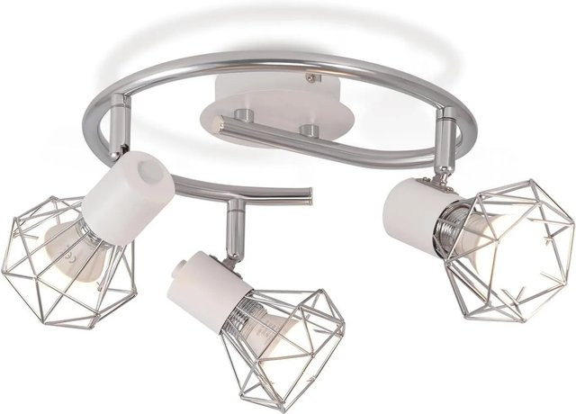 NETTLIFE Deckenleuchte aus Metall in Weiß, runde LED-Industrie-Leuchte mit E14-Fassung, Durchmesser: 25 cm - Bild 1