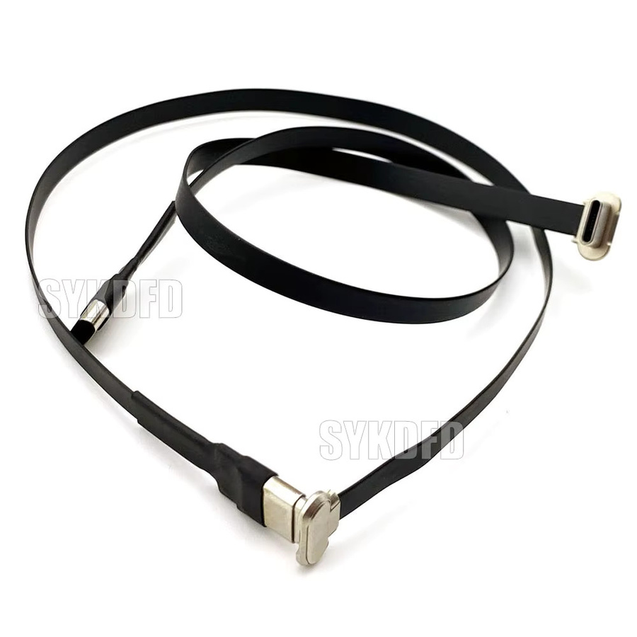 SYKDFD USB-C Adapter Typ-C Stecker auf USB-C Buchse mit PD Schnellladefunktion und 2,0 Datenübertragung, bidirektionales FPC flexibles Flachbandkabel in Schwarz - Bild 2
