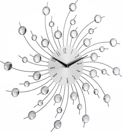 Relaxdays Wanduhr XL aus Eisen und Acryl in Silber, rund, B/T/H: 50 x 50 x 4 cm