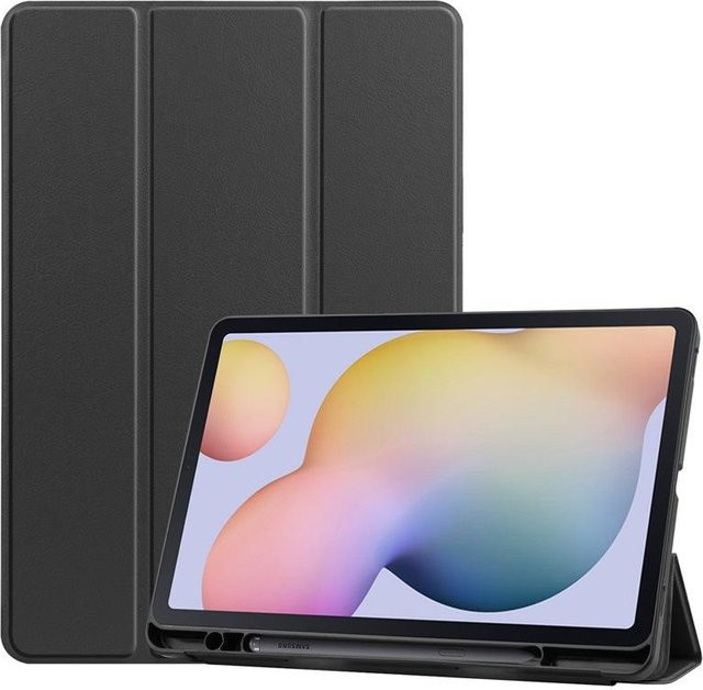 Samsung Galaxy Tab S6 Lite 10.4 Hülle mit Ständer und Stifthalter in Schwarz für SM-P610 P620 P619 - Bild 1