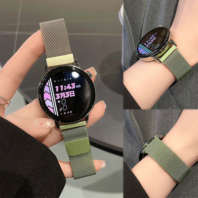 Uhrenarmband Milanaise, Edelstahl, Schwarz, 20–22 mm - Bild 1