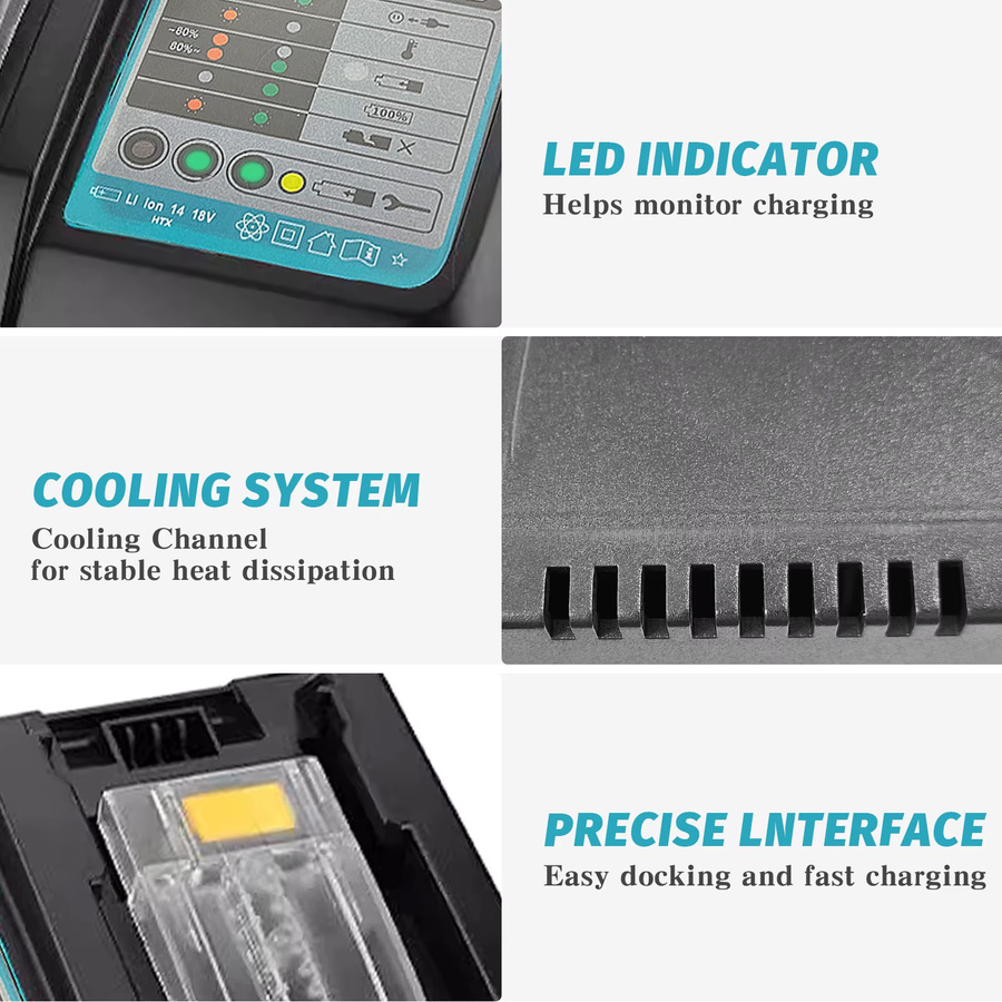 Makita Akku-Ladegerät-Set mit 2 Stück 18V 8.0Ah Lithium-Ionen-Akkus und DC18RC Schnellladegerät für die 18V BL Serie - Bild 6