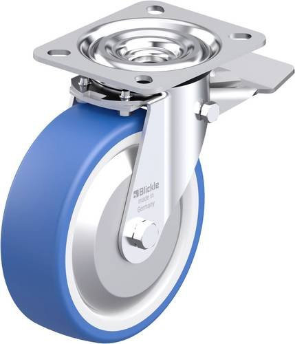 Blickle L-POTHS 125R-ST-FA Stahlblech-Lenkrolle in Blau mit Stahlrad Durchmesser: 125 mm und Tragfähigkeit: 250 kg - Bild 1