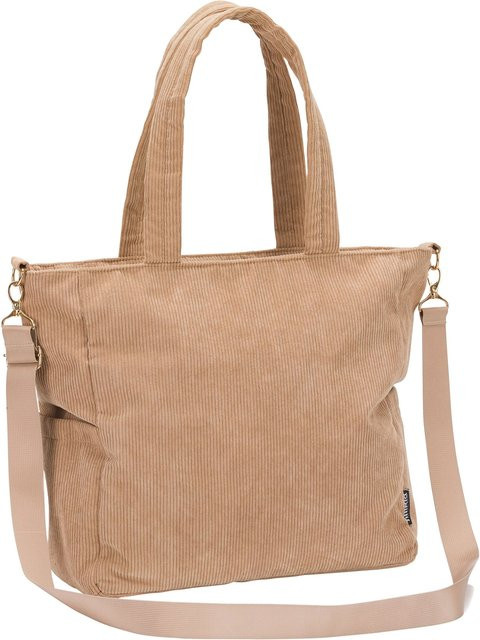 Fillikid Wickeltasche aus Cord in Braun und Beige mit Trageriemen, B/T/H: 39,0 x 15,0 x 15,0 cm - Bild 1