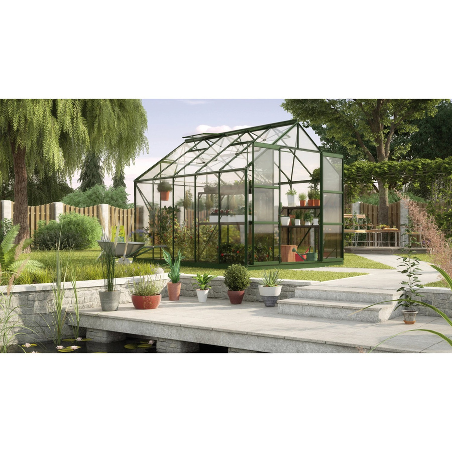 Vitavia Gewächshaus Uranus 8300 in Smaragdgrün mit Sicherheitsglas, Aluminium und Fundament, 8,3 m² - Bild 2