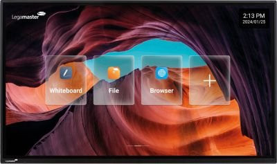 Legamaster EXPLORE2 EXP-7510 EU Businessmonitor mit 75 Zoll, 4K UHD, IPS-Display, Touch-Funktion, Schwarz, HDMI und USB - Bild 1