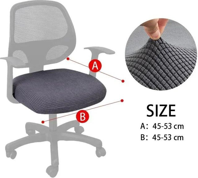 Elastischer Stuhlsitzbezug für Büro und Computer in Grau - Bild 1