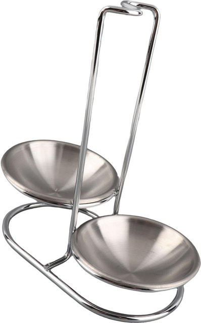 KaiSai Suppenkellenhalter aus Edelstahl in Silber als vertikaler Löffelablage-Ständer für Küchenutensilien - Bild 1