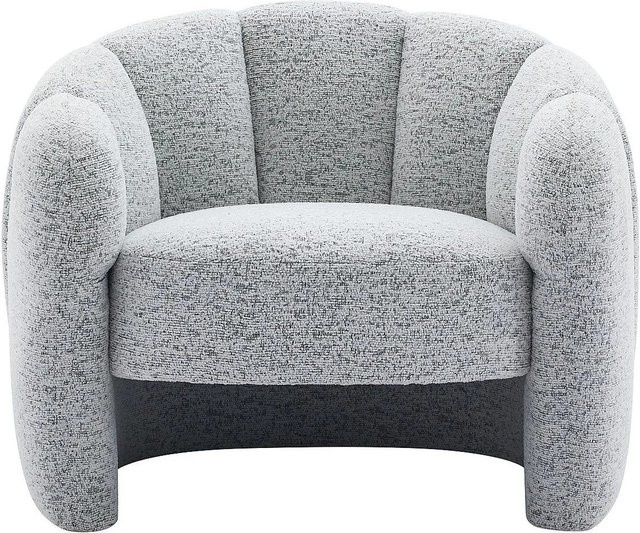 Delipo Sessel mit gerader Rückenlehne und Armlehnen in Grau aus Chenille-Stoff, B/T/H: 73 x 76 x 76 cm - Bild 1