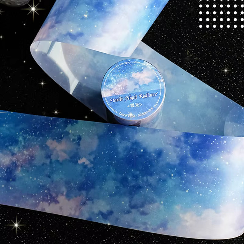 Mr. Paper Night Isle Starlight Washi Tape in Multicolour, 200 cm glitzernde PET-Rolle für kreative DIY-Dekorationen - Bild 3