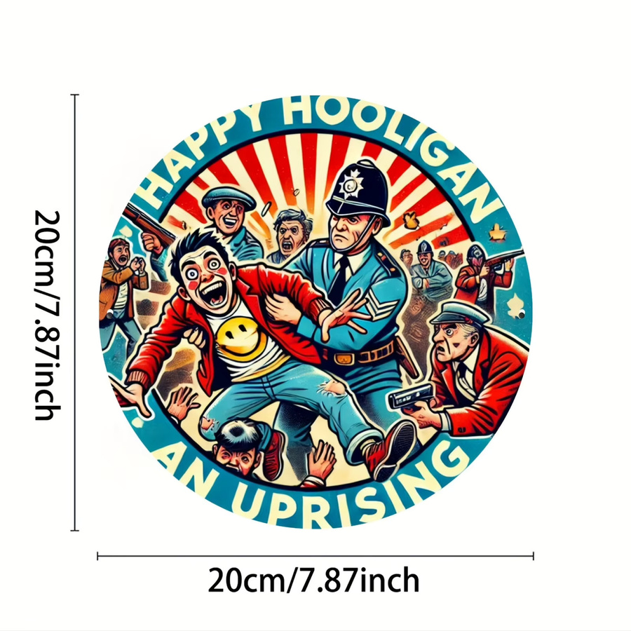 Rundes Metallschild Potdemiel Happy Hooligan in Multicolour, Durchmesser: 20,3 cm - Bild 2
