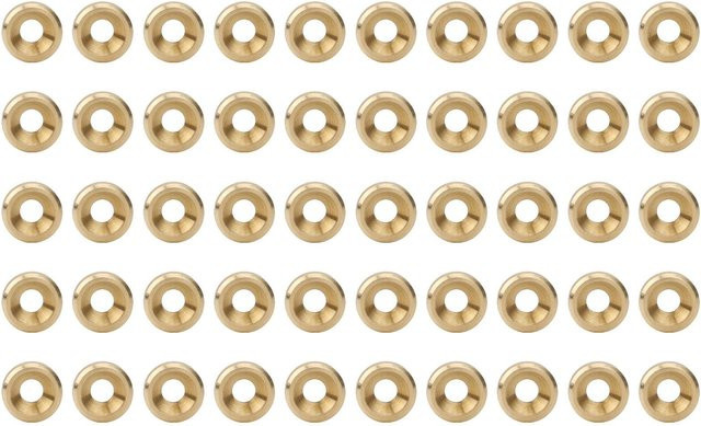 Koogeelife Senkschrauben mit Unterlegscheibe aus reinem Kupfer, Flachkopf, Farbe Gold, M6, 50 Stück - Bild 1
