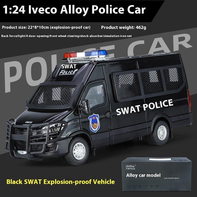 Doiplay Iveco Polizei, Diecast Metall Modell, 1:24, mit Licht und Sound, ab 14 Jahren - Bild 1