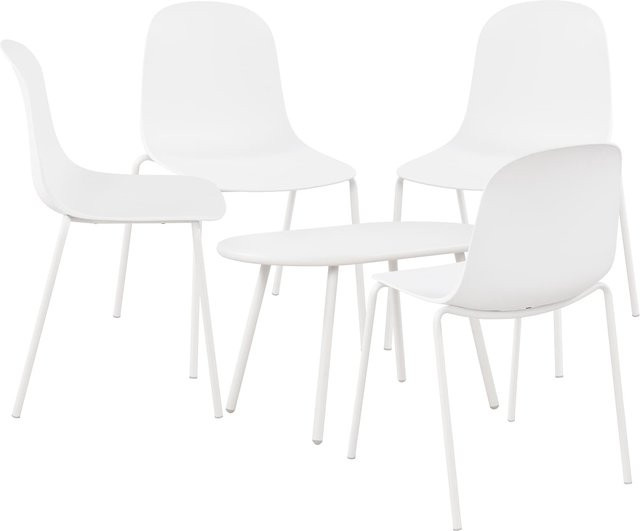 CLP 4er Sitzgruppe Veldin Garten-Set mit 1 Tisch und 4 stapelbaren Stühlen, wetterfestes Outdoor-Set für den Garten - Bild 1