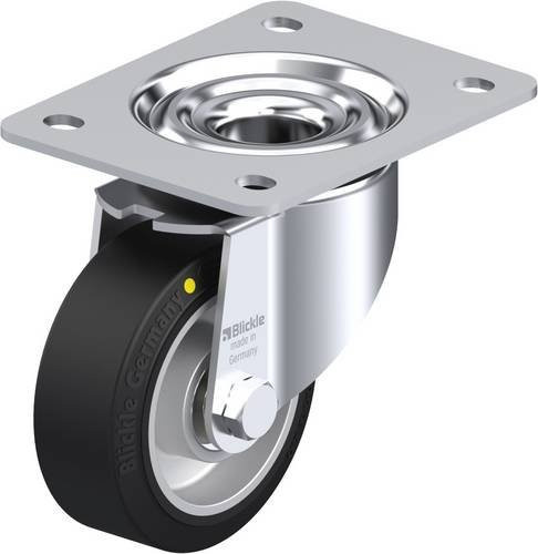 Blickle Lenkrolle LK-ALEV 100K-3-EL in Schwarz und Silber mit 100mm Rad-Durchmesser und 200kg Tragfähigkeit - Bild 1