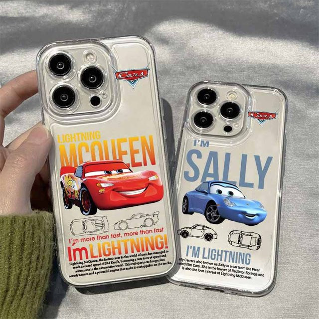 Transparente Handyhülle Lightning McQueen Cars für Apple iPhone 17 Air 16E 15 14 13 12 11 Pro Max Plus - Bild 1