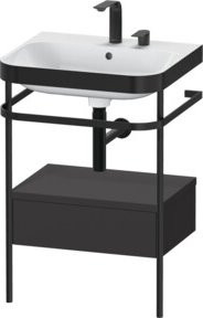 Duravit Möbelwaschtisch-Kombi Happy D.2 Plus in Grau und Weiß mit 2 HL und 1 Ladung, B/T/H: 57,5 x 49,0 x 85,0 cm - Bild 1