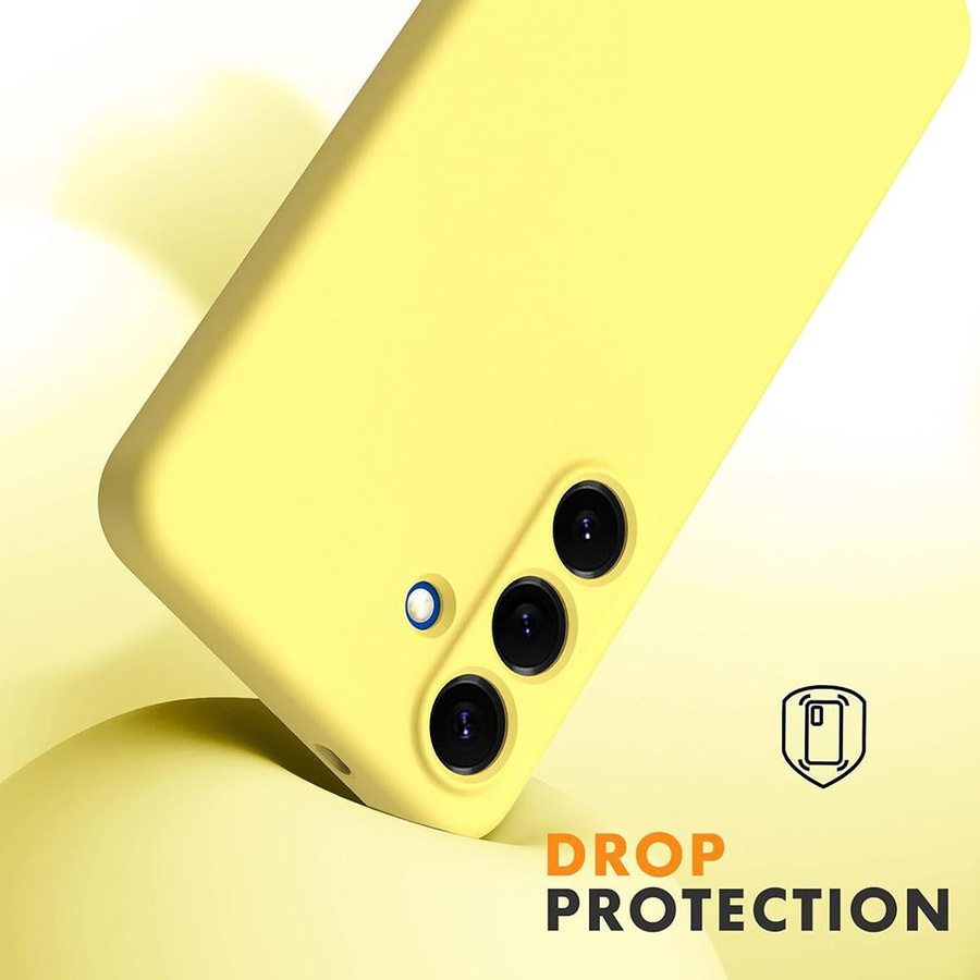 Stoßfeste Flüssigsilikon-Hülle für Samsung Galaxy S25 S24 S23 S22 Ultra Plus in Gelb mit matter Rückseite - Bild 3
