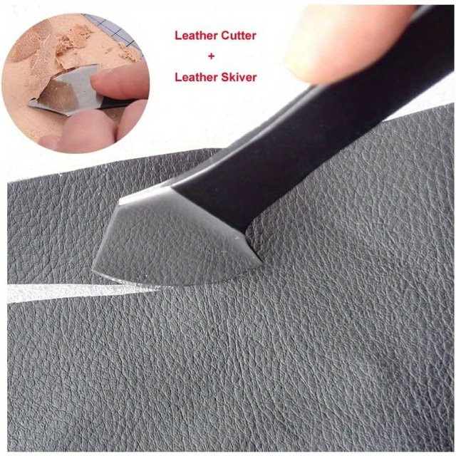 Leder-Schneidemesser für das Lederhandwerk in Schwarz mit Metallgriff zum Schälen und Basteln - Bild 1
