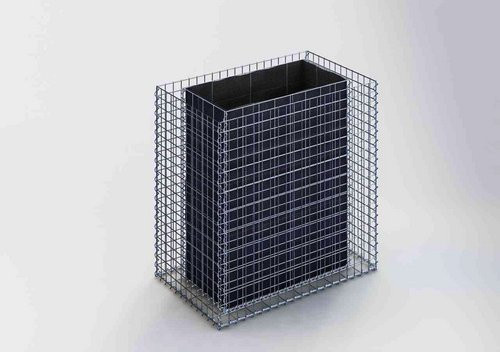 Gabiona Hochbeet eckig aus galvanisiertem Stahl in Silber, B/T/H: 100 x 100 x 60 cm - Bild 2