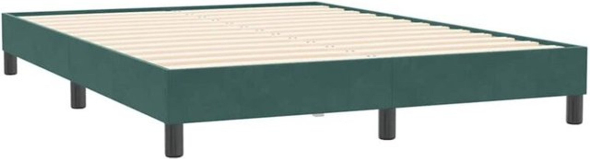 Vidaxl Polsterbett aus Samt in Grün, Modernes Bettgestell ohne Matratze, B/T/H: 140 x 210 cm - Bild 1