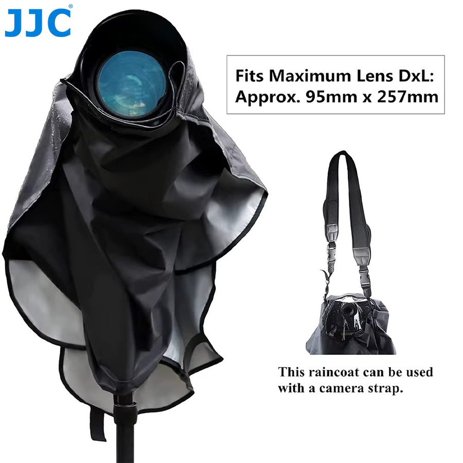 JJC Professioneller DSLR-Kamera-Regenschutz in Schwarz als Regenmantel und staubdichte Schutzhülle für Canon EOS 7D, Canon EOS 6D und Nikon D850 - Bild 3