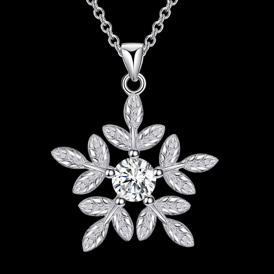 SAY Halskette, Schneeflocken-Anhänger, 925 Silber, Zirkonia, Damen - Bild 3