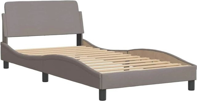 vidaXL Bettgestell Dover in Taupe aus Stoff und Holzwerkstoff, B/T/H: 105 x 105 x 200 cm - Bild 1