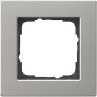 Gira Abdeckrahmen 1-fach für flachen Einbau aus Edelstahl in Silver - Bild 1