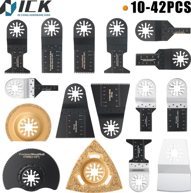 42-teiliges universelles Multitool-Sägeblatt-Set von ACFAN mit geschlossener Rückseite für Holz, Kunststoff und Metall - Bild 1