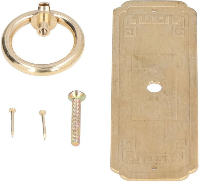 OutsideWorld Schranktürgriff aus Messing im antiken chinesischen Design, Farbe Gold/Braun, poliert - Bild 1