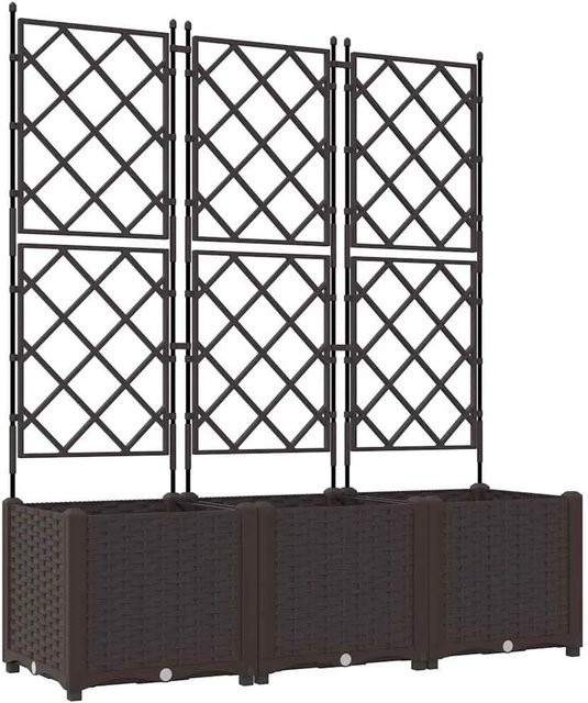 vidaXL Garten-Pflanzgefäß Set aus Stahl in Braun, 3 Stück, B/T/H: 120 x 40 x 143 cm - Bild 1